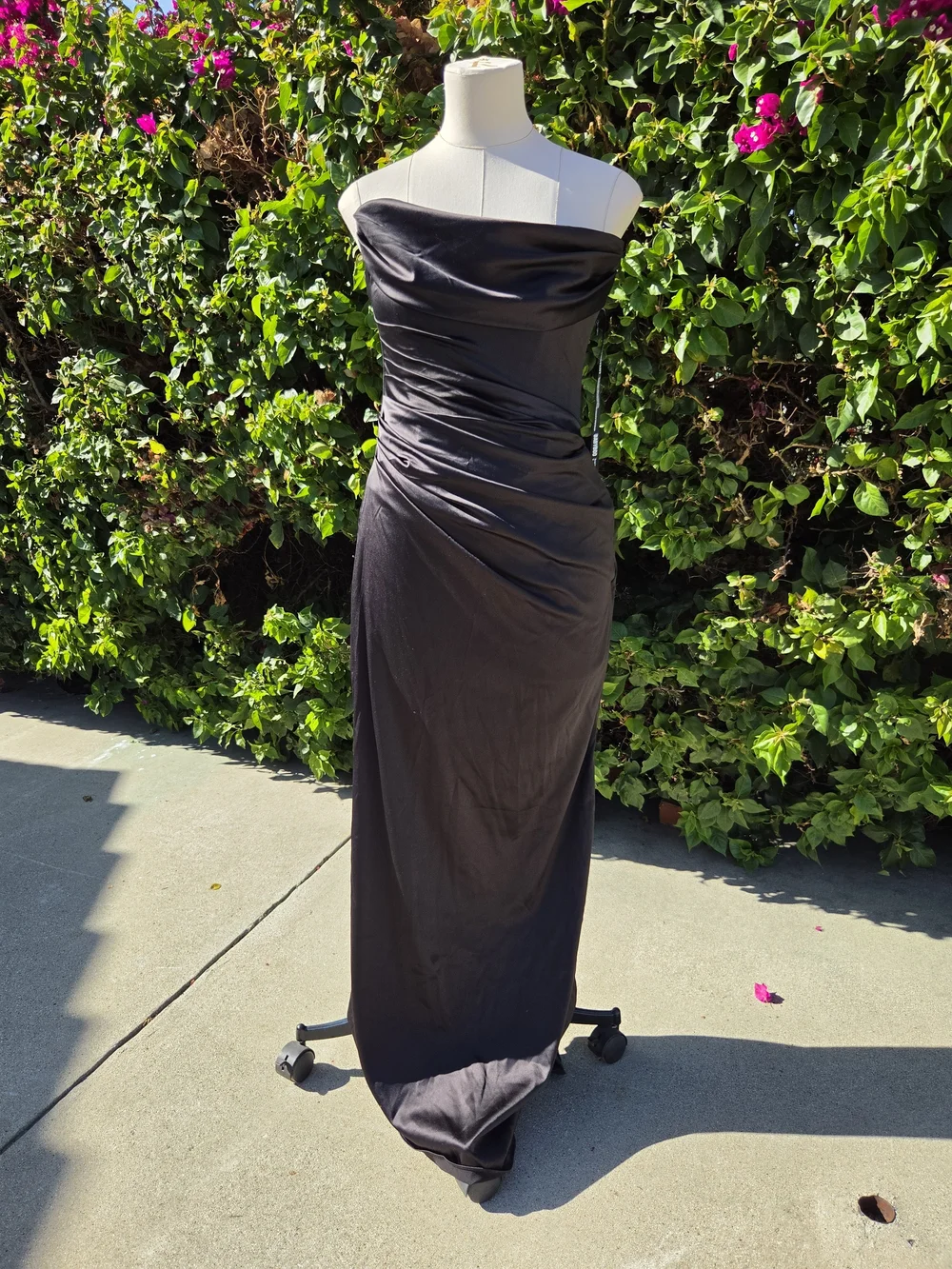 Baby Boo Vessa Maxi Dress Women's Medium 6 Black Satin Strapless Corset NWT